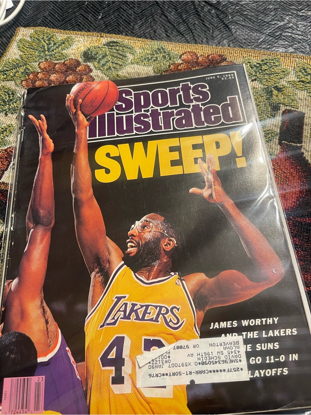 Sports Illustrated 'Sweep!' Cover Featuring James Worthy - Yellow Lakers Jersey